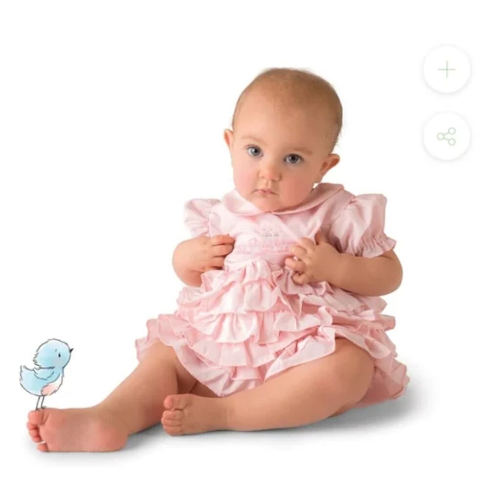 Bunnies By The Bay Story Wear Collared Puff Sleeve Ruffle Embroidered Top 0-12‎